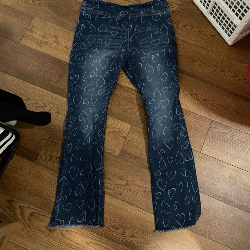 Heart Patterned Blue Jeans